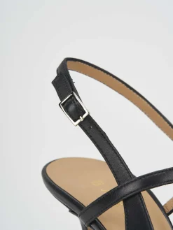 Slingback tacco 7cm pelle nero