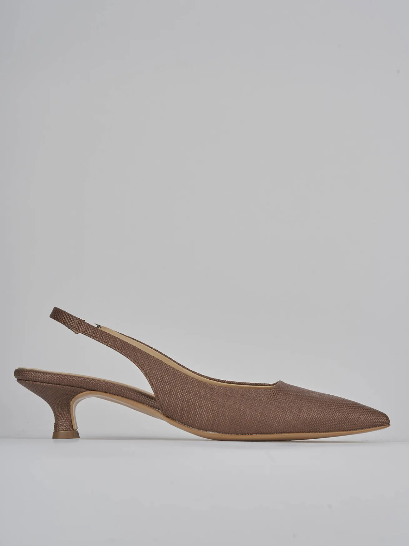Slingback tacco 4cm pelle testa