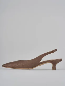 Slingback tacco 4cm pelle testa