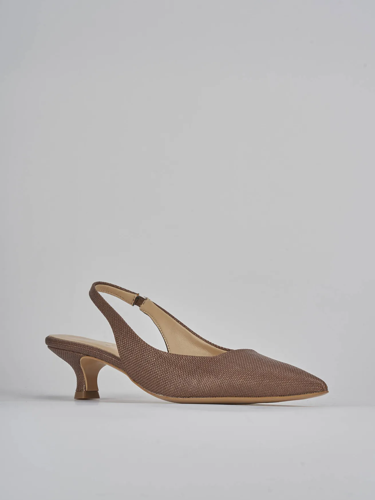 Slingback tacco 4cm pelle testa