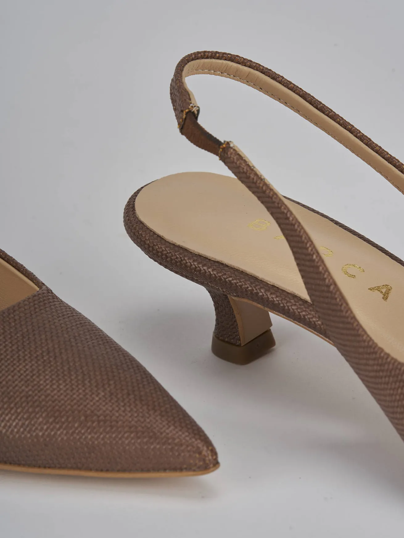 Slingback tacco 4cm pelle testa