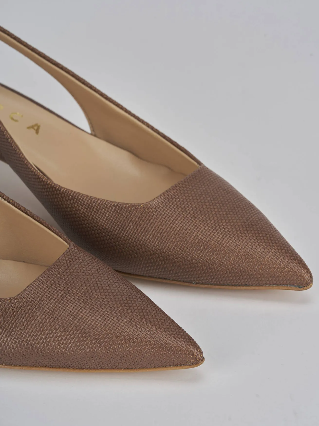 Slingback tacco 4cm pelle testa