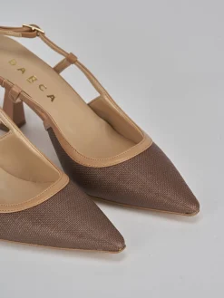 Slingback tacco 7cm pelle testa