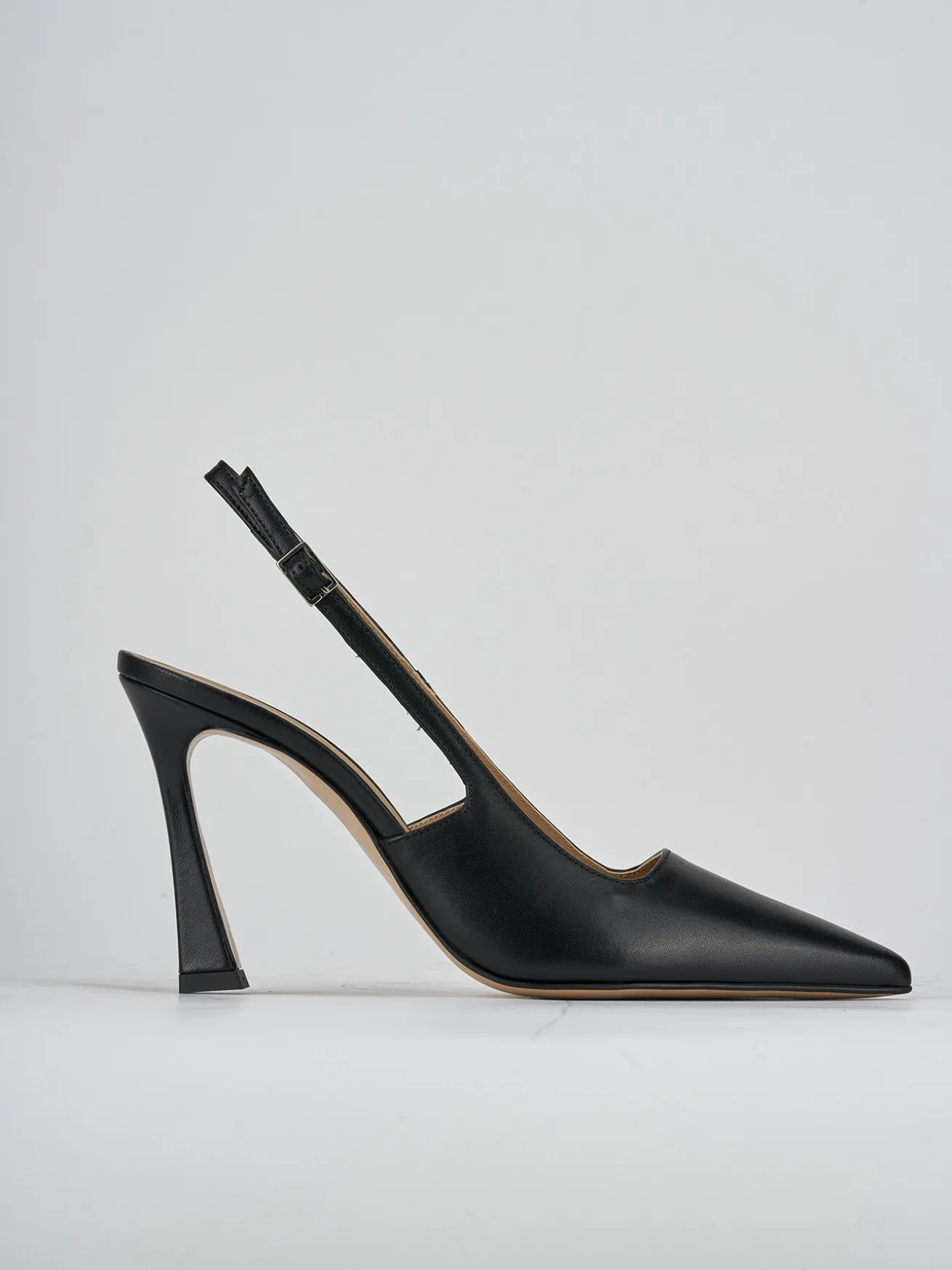 Slingback tacco 9cm pelle nero