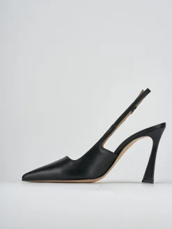 Slingback tacco 9cm pelle nero