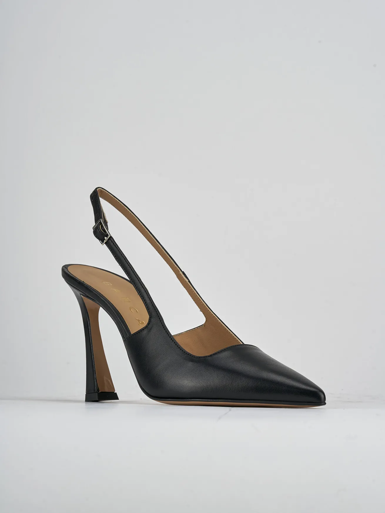 Slingback tacco 9cm pelle nero