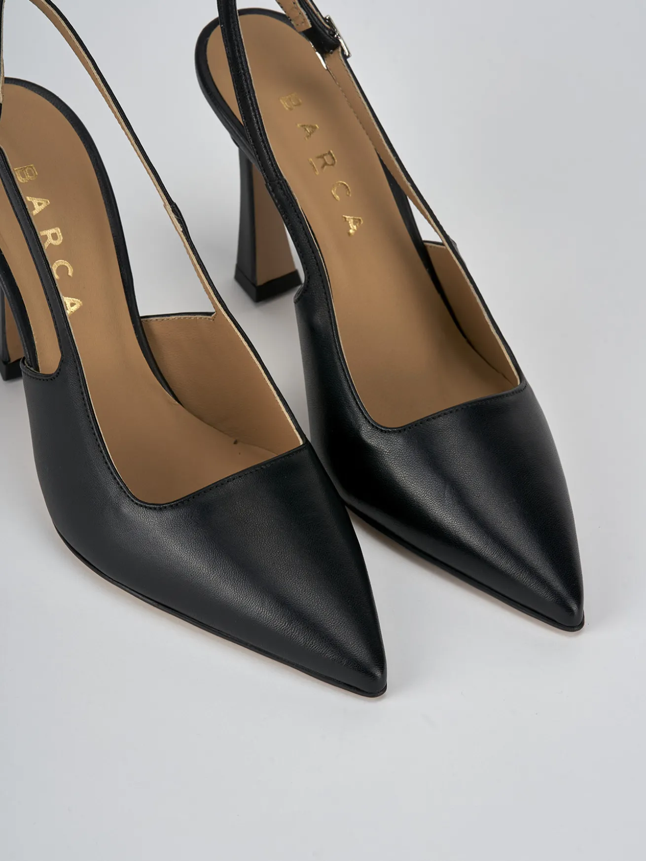 Slingback tacco 9cm pelle nero