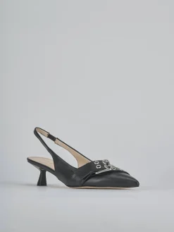Slingback tacco 5cm pelle nero