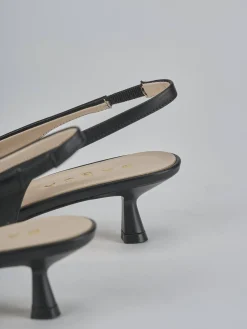 Slingback tacco 5cm pelle nero