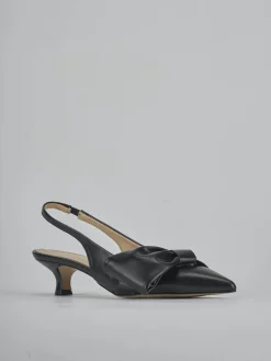 Slingback tacco 4cm pelle nero