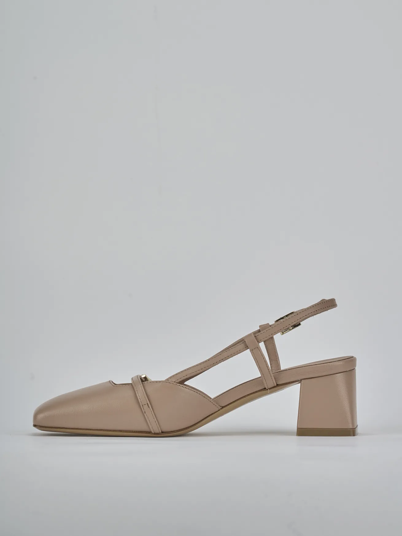 Slingback tacco 5cm pelle rosa