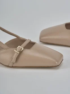 Slingback tacco 5cm pelle rosa