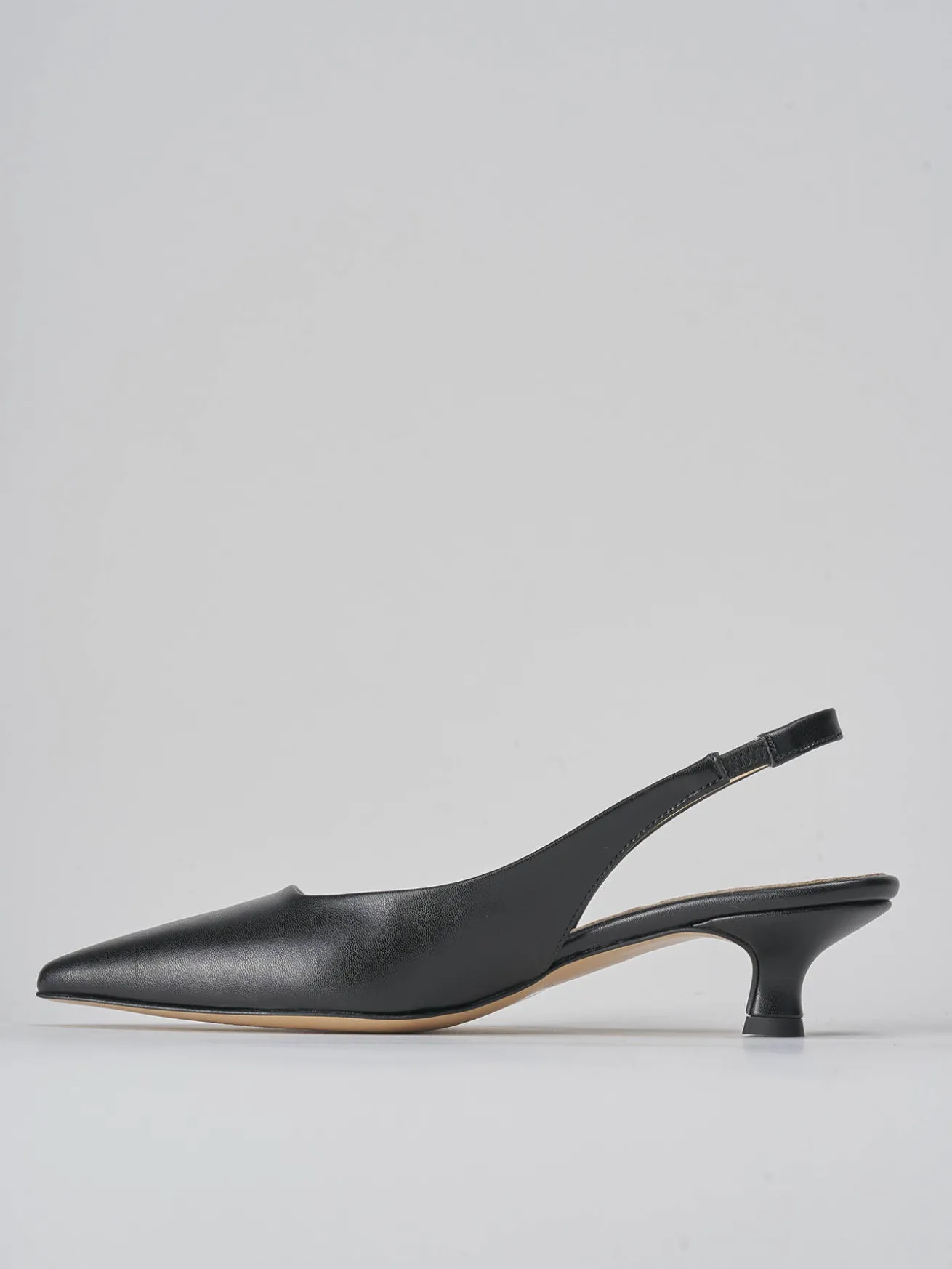 Slingback tacco 3cm pelle nero