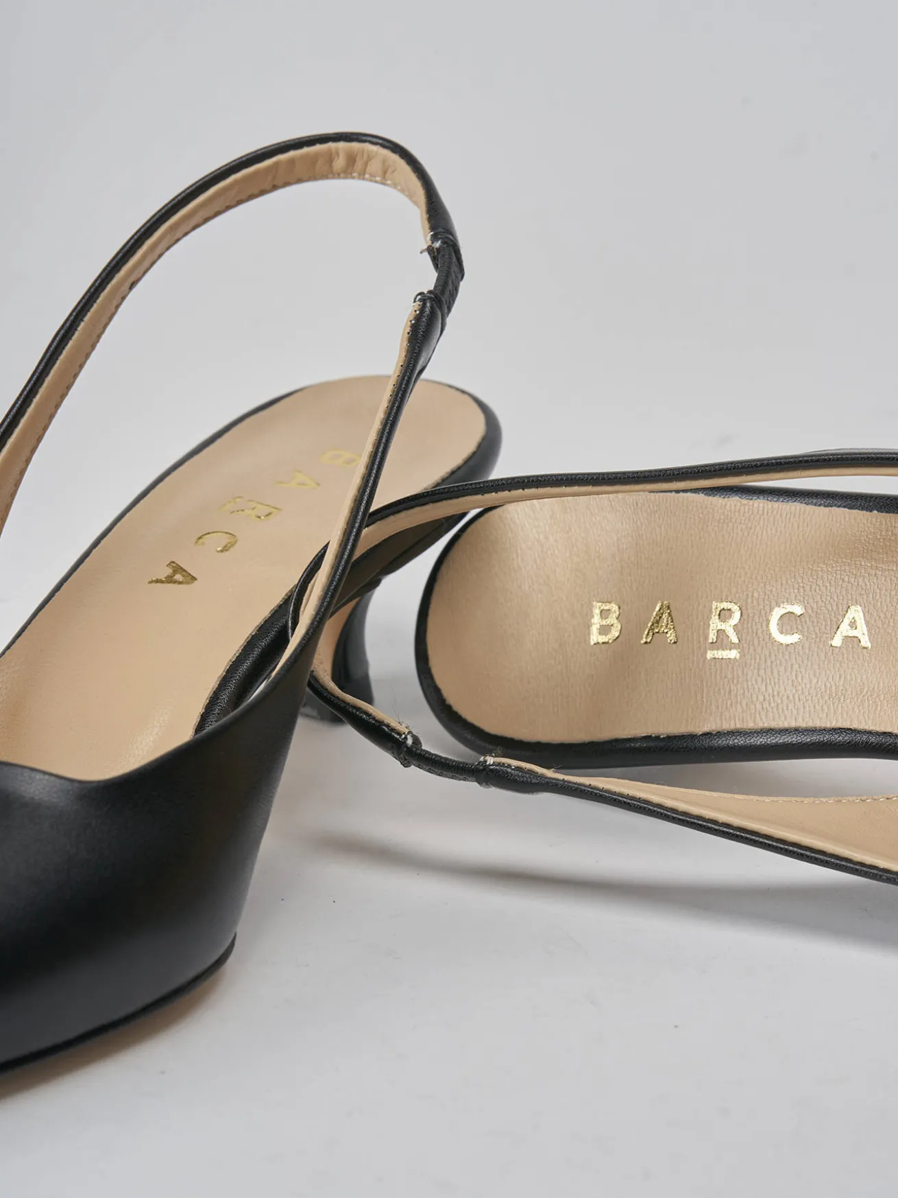 Slingback tacco 3cm pelle nero