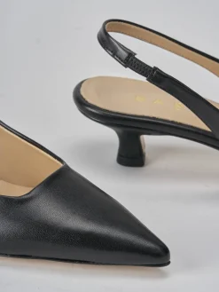 Slingback tacco 3cm pelle nero