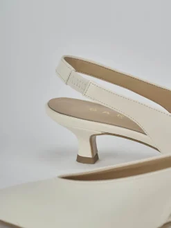 Slingback tacco 4cm pelle bianco