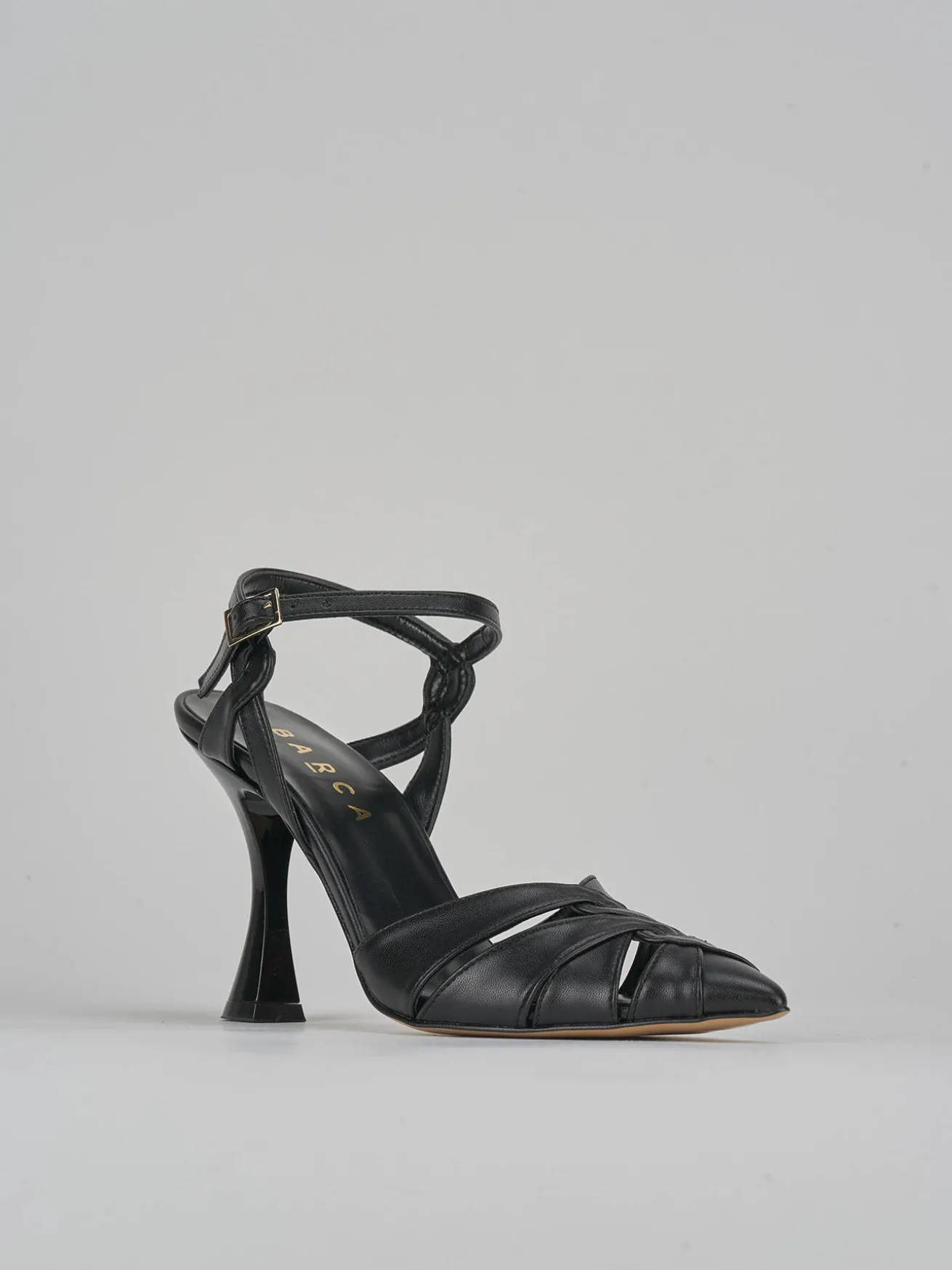 Slingback tacco 9cm pelle nero
