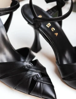 Slingback tacco 9cm pelle nero