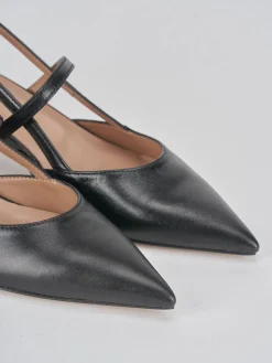 Slingback tacco 5cm pelle nero