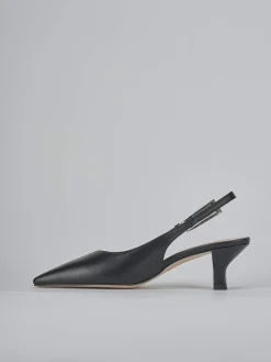 Slingback tacco 6cm pelle nero