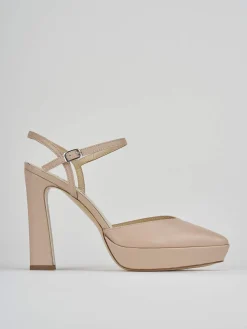 Slingback tacco 11cm pelle rosa