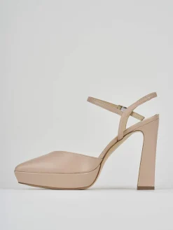 Slingback tacco 11cm pelle rosa