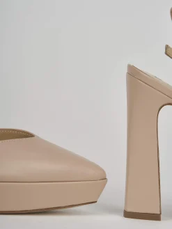 Slingback tacco 11cm pelle rosa