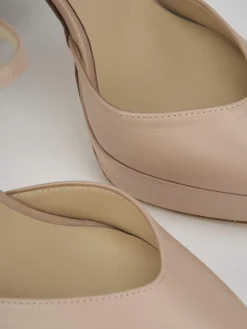 Slingback tacco 11cm pelle rosa