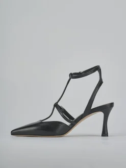Slingback tacco 8cm pelle nero