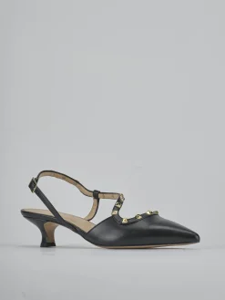 Slingback tacco 4cm pelle nero