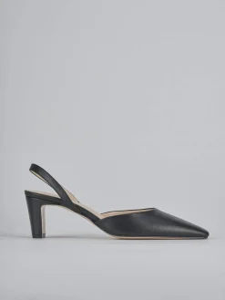 Slingback tacco 6cm pelle nero