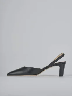 Slingback tacco 6cm pelle nero