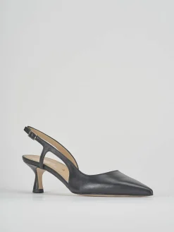 Slingback tacco 6cm pelle nero