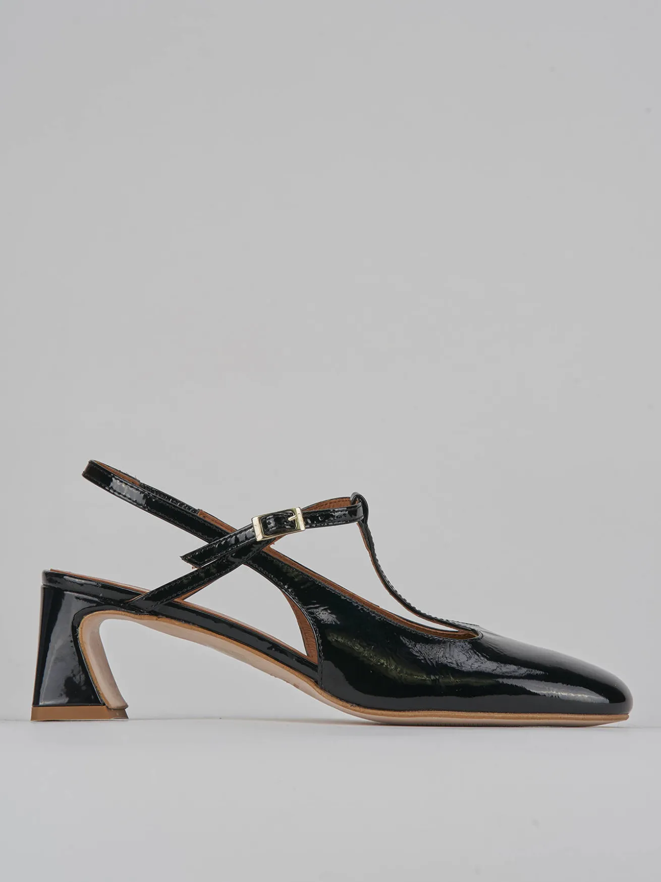 Slingback tacco 5cm pelle nero