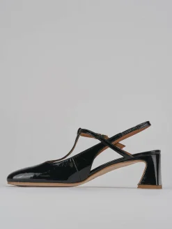 Slingback tacco 5cm pelle nero