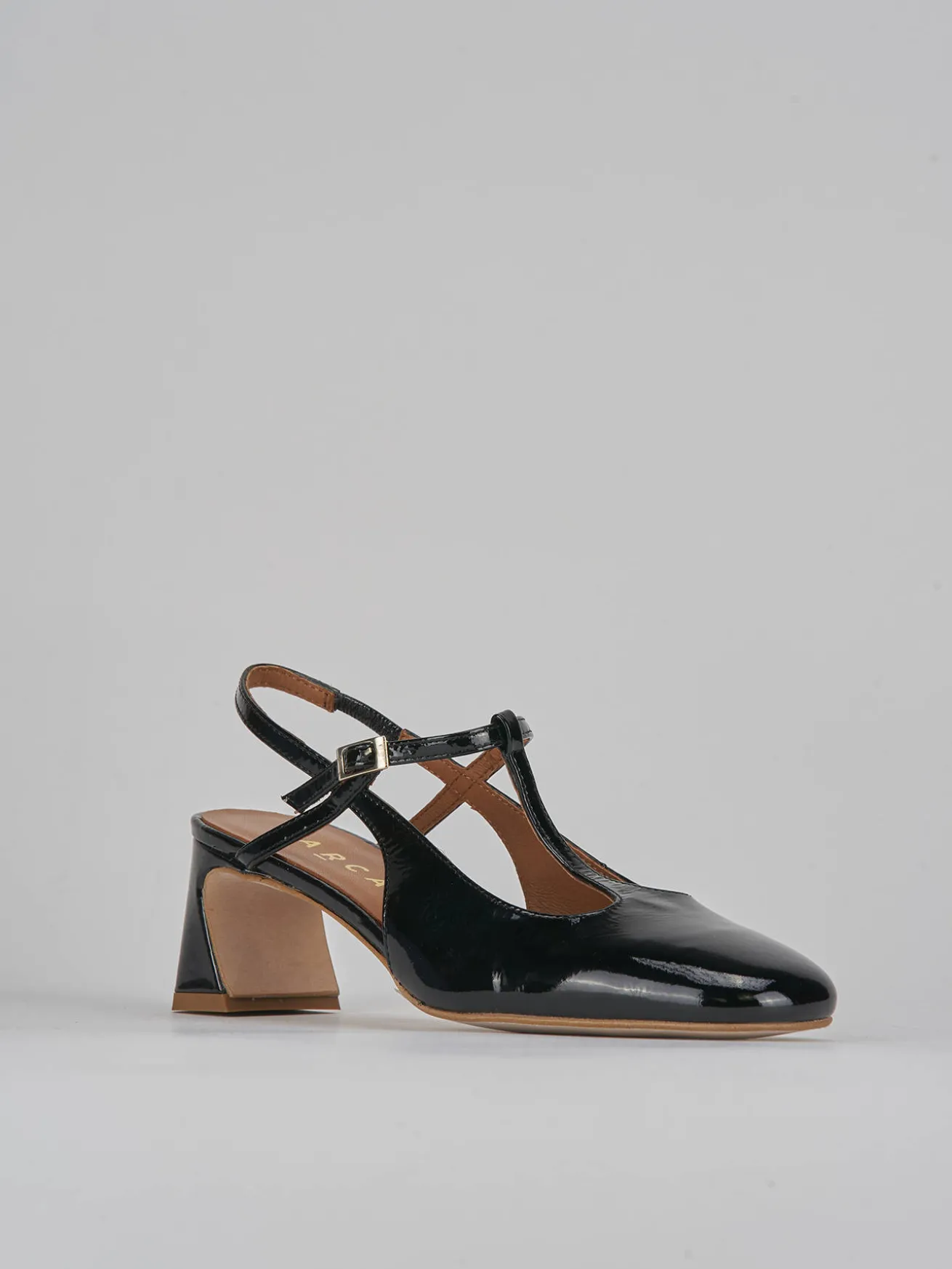 Slingback tacco 5cm pelle nero