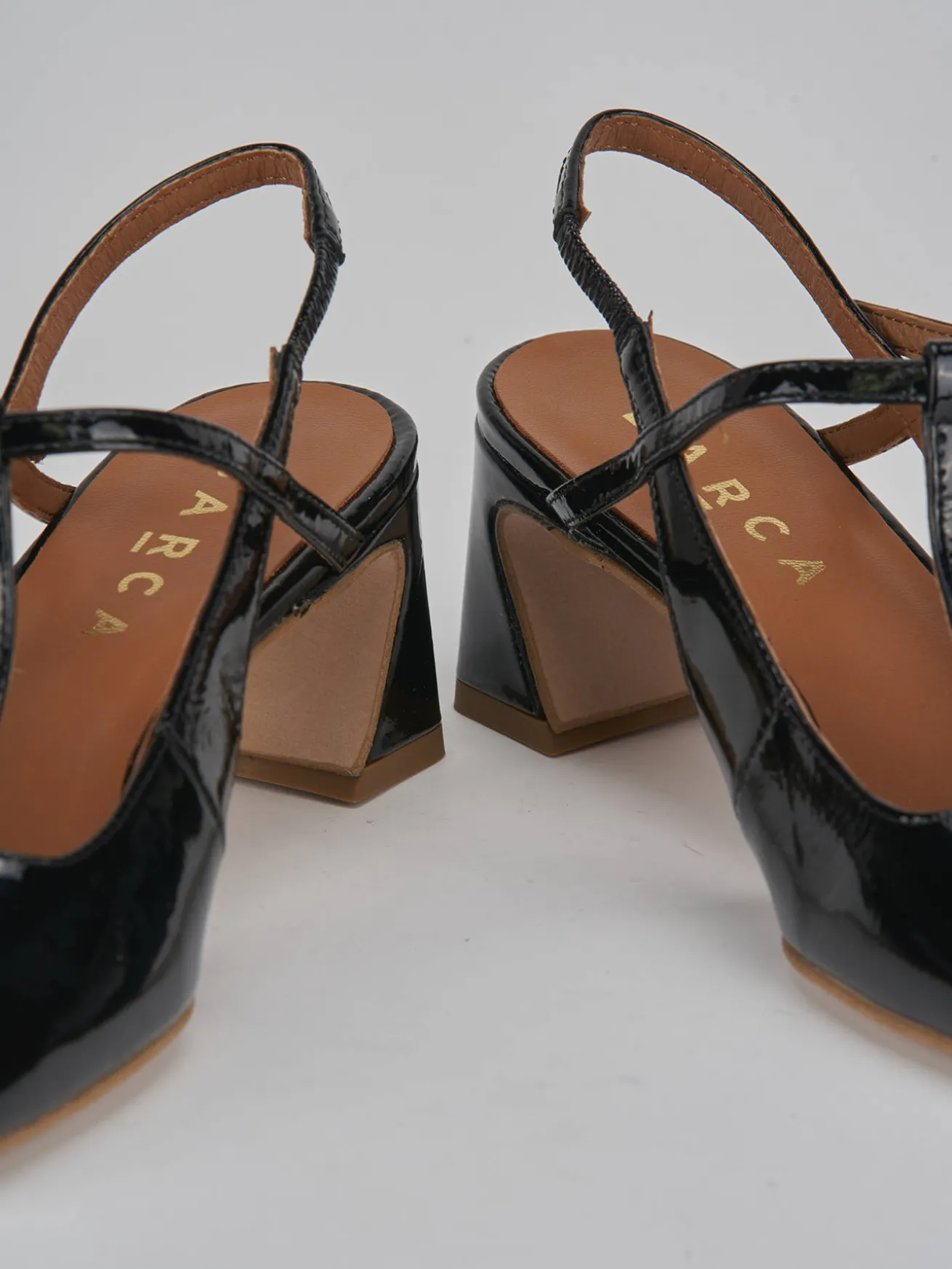 Slingback tacco 5cm pelle nero