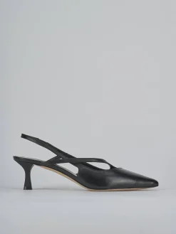 Slingback tacco 5cm pelle nero