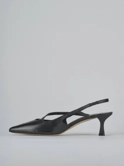 Slingback tacco 5cm pelle nero