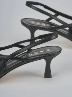 Slingback tacco 5cm pelle nero