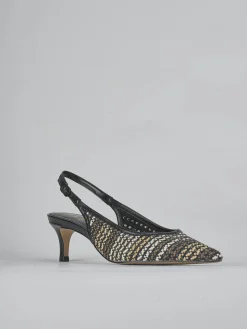 Slingback tacco 5cm pelle nero