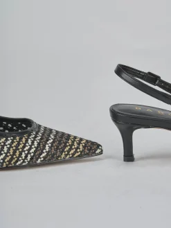 Slingback tacco 5cm pelle nero