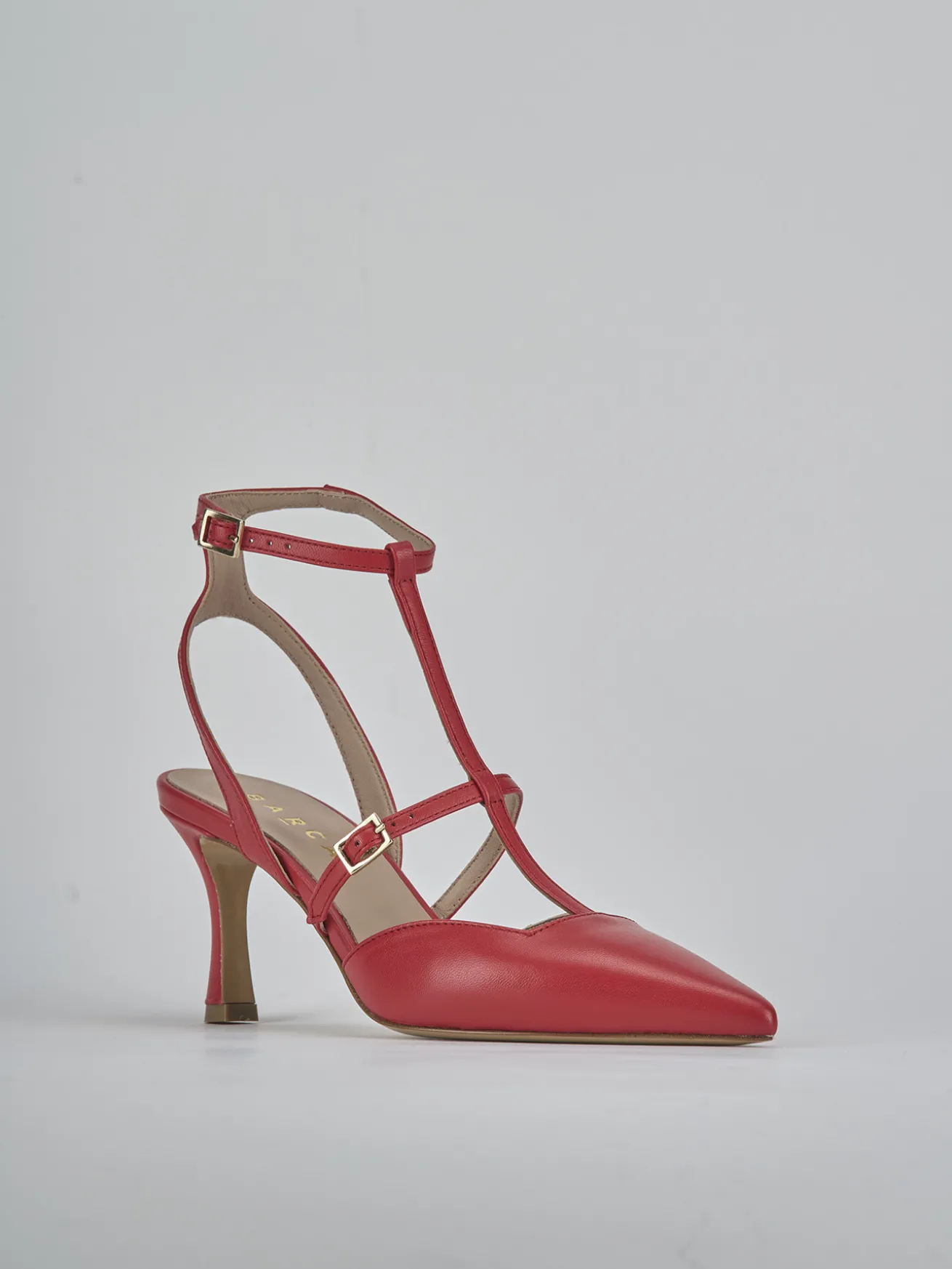 Slingback tacco 8cm pelle rosso