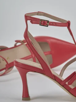 Slingback tacco 8cm pelle rosso