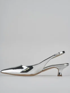 Slingback tacco 3cm pelle argento