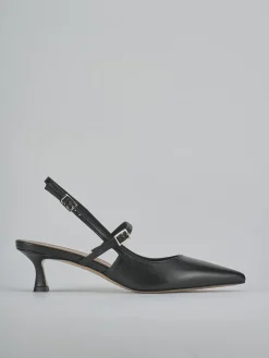 Slingback tacco 5cm pelle nero