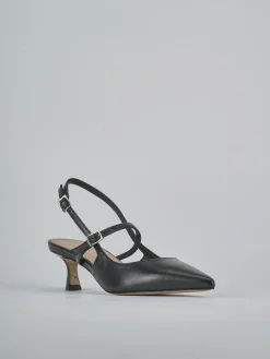 Slingback tacco 5cm pelle nero