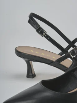Slingback tacco 5cm pelle nero