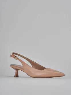 Slingback tacco 5cm pelle rosa