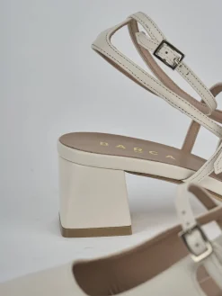 Slingback tacco 5cm pelle beige